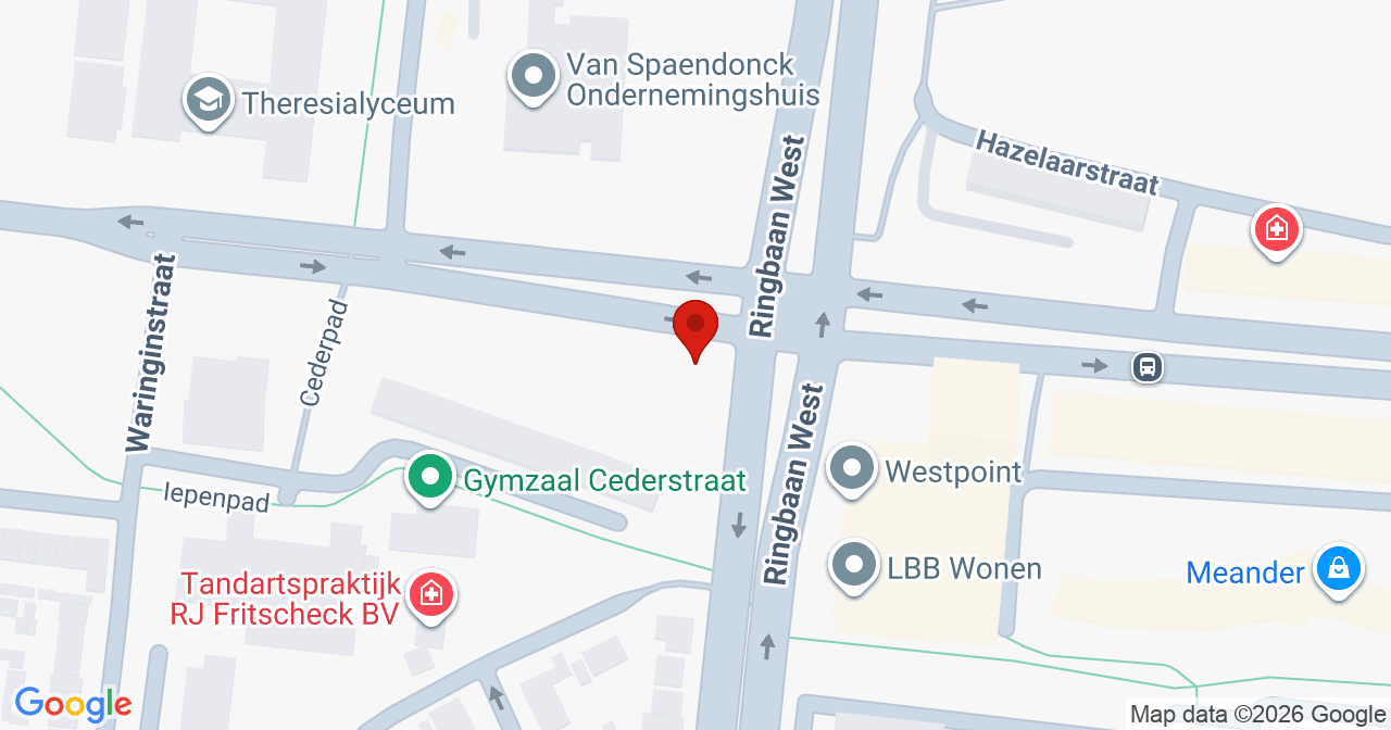 Kaart van het incident in Tilburg met berekende routes vanaf gealarmeerde posten