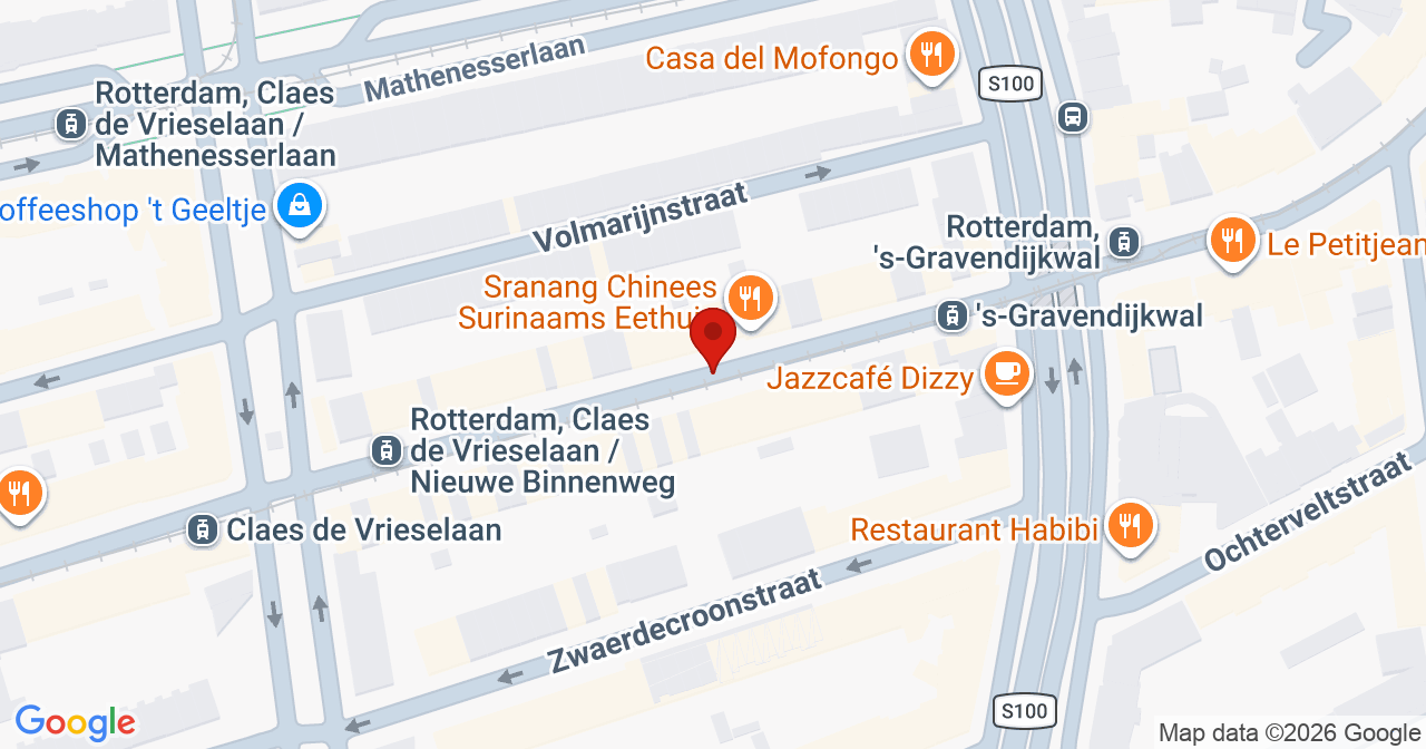 Kaart van het incident in Rotterdam met berekende routes vanaf gealarmeerde posten