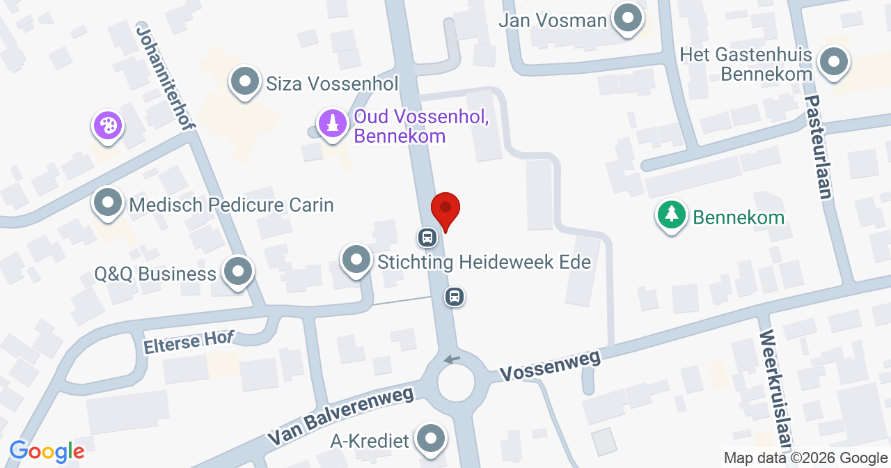 Kaart van het incident in Bennekom met berekende routes vanaf gealarmeerde posten