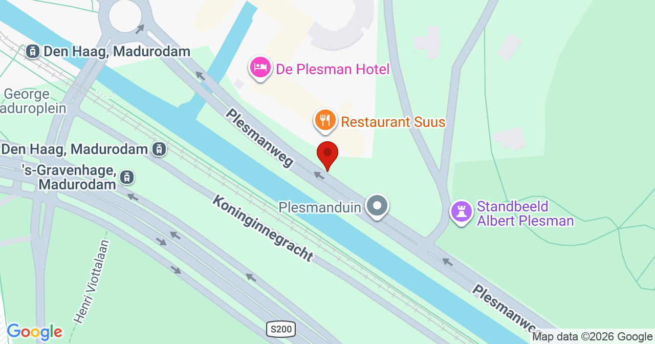 Kaart van het incident in 's-Gravenhage met de aanrijroutes van de gealarmeerde eenheden