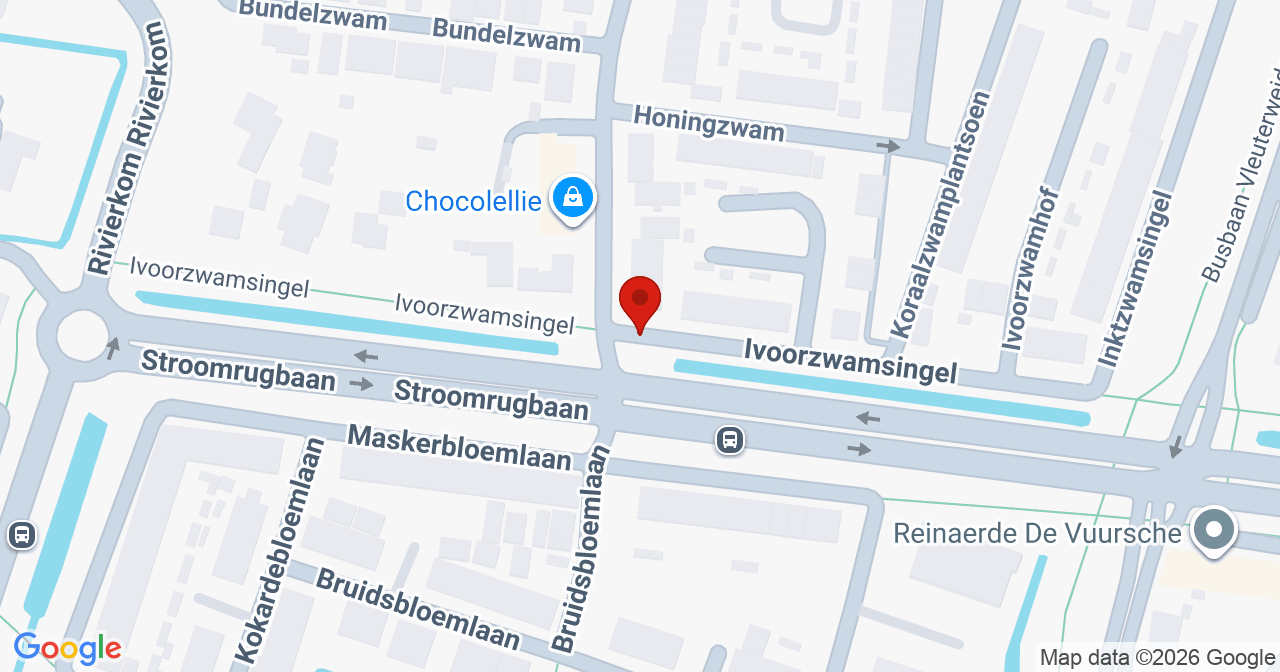 Kaart van het incident in Vleuten met berekende routes vanaf gealarmeerde posten