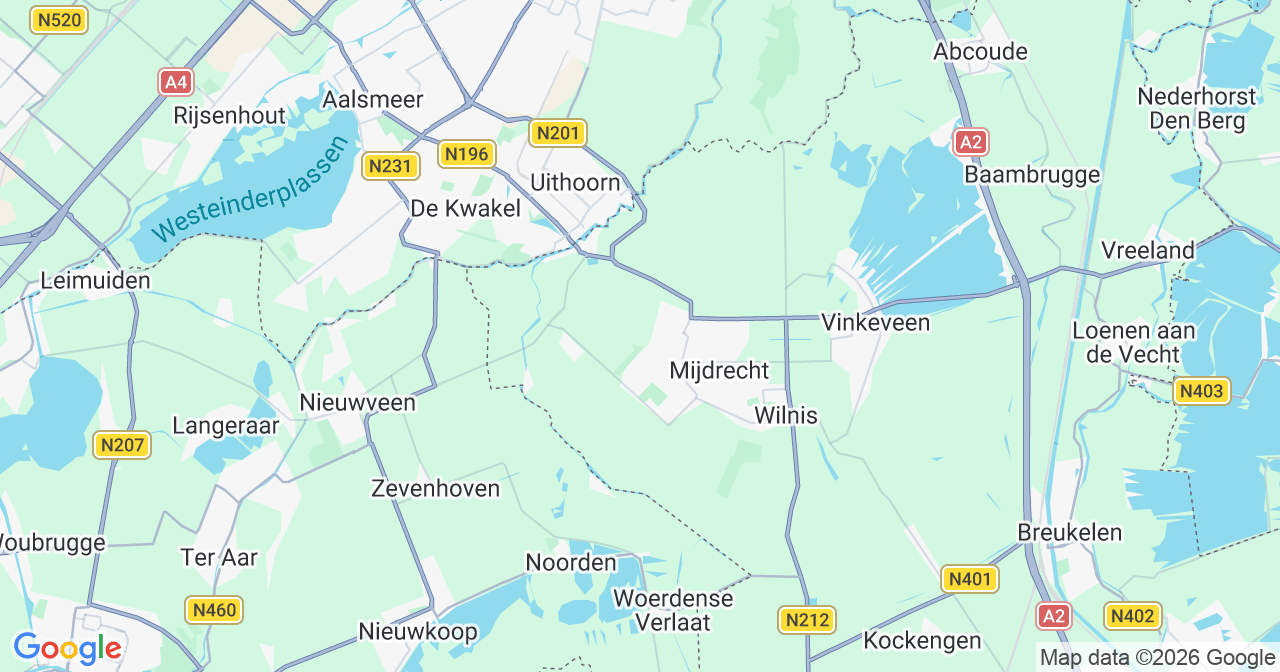 Kaart van het incident in Mijdrecht met berekende routes vanaf gealarmeerde posten