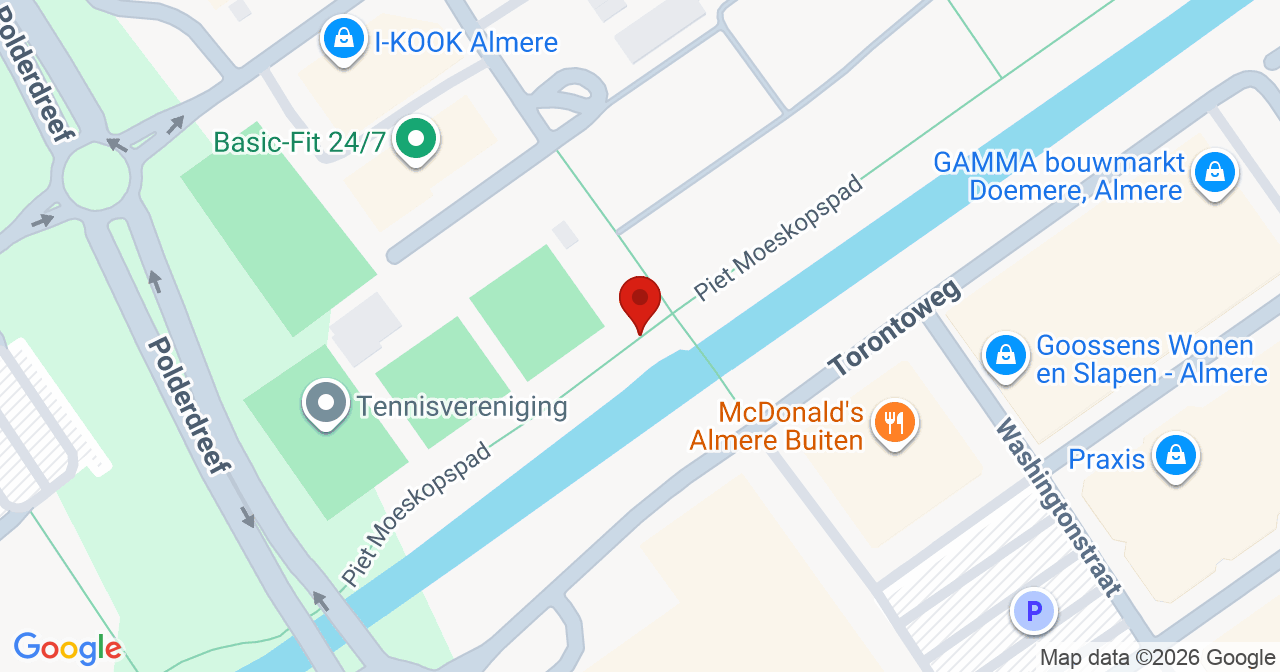 Kaart van het incident in Almere met berekende routes vanaf gealarmeerde posten