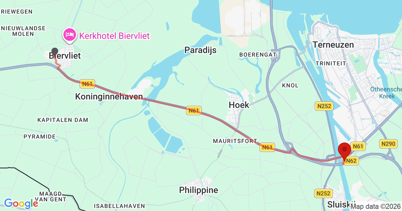 Kaart van het incident in Terneuzen met berekende routes vanaf gealarmeerde posten
