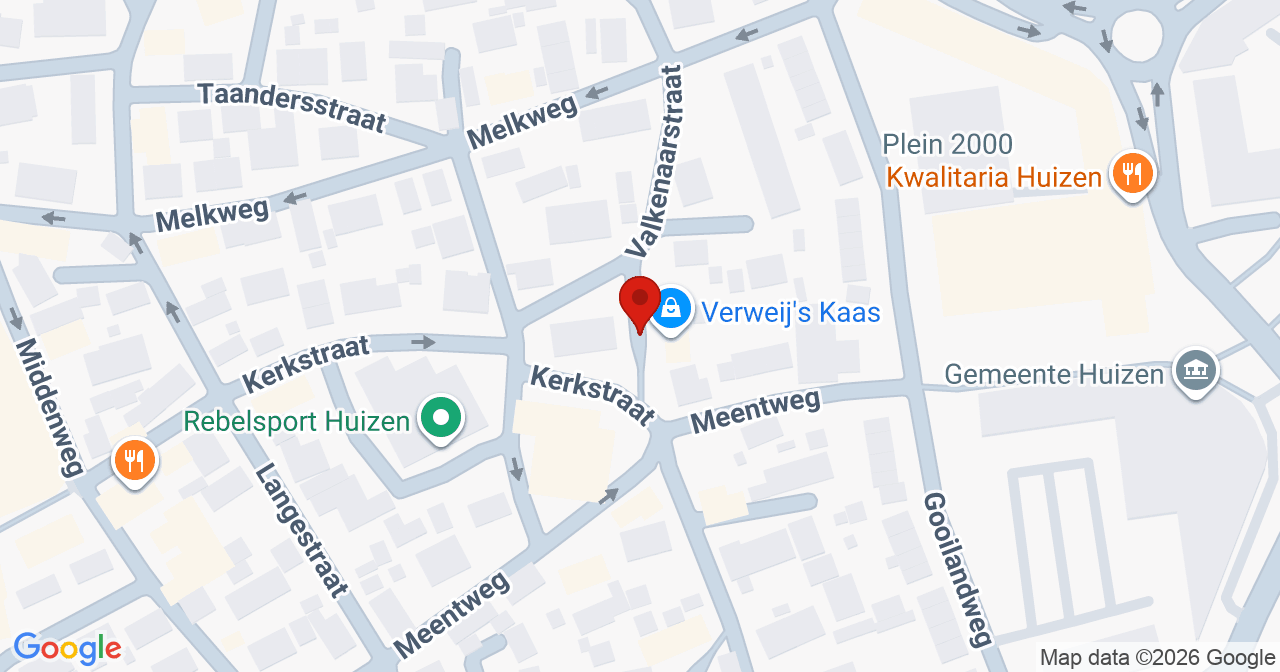 Kaart van het incident in Huizen met de aanrijroutes van de gealarmeerde eenheden