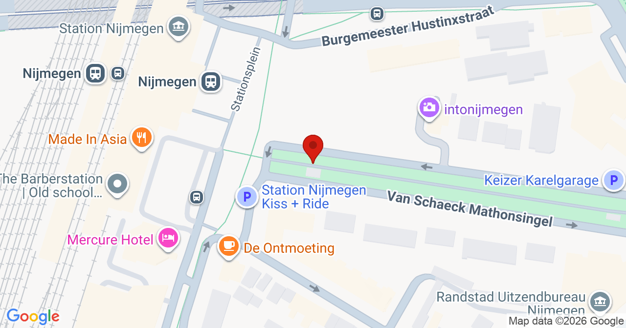 Kaart van het incident in Nijmegen met de aanrijroutes van de gealarmeerde eenheden