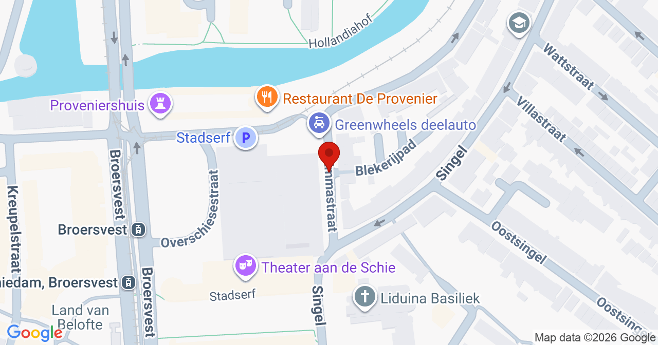 Kaart van het incident in Schiedam met de aanrijroutes van de gealarmeerde eenheden