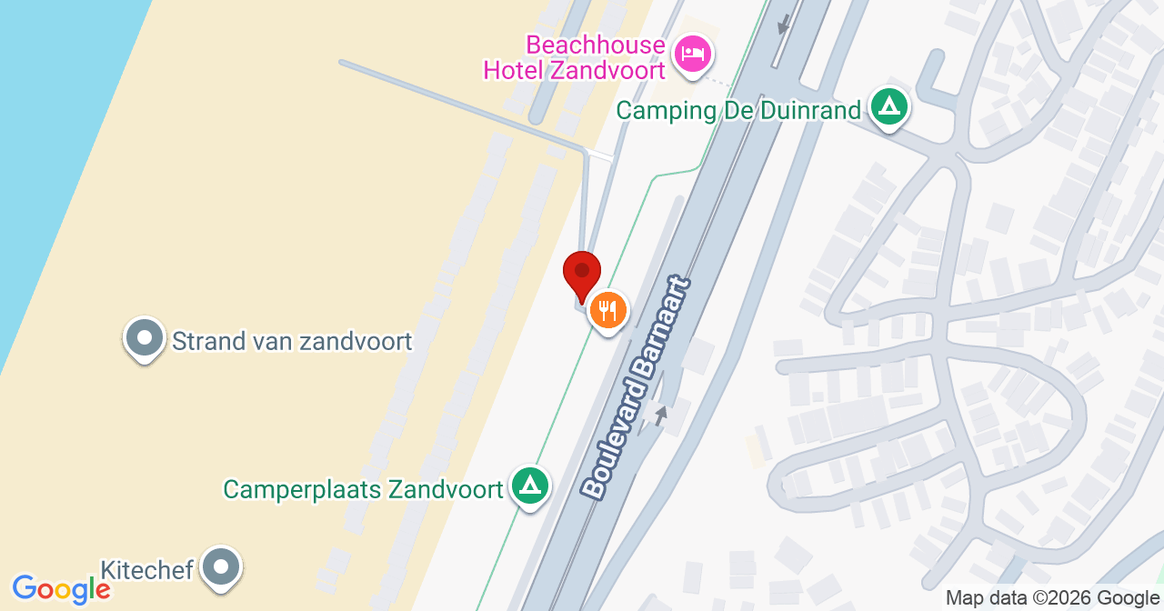 Kaart van het incident in Zandvoort met de aanrijroutes van de gealarmeerde eenheden