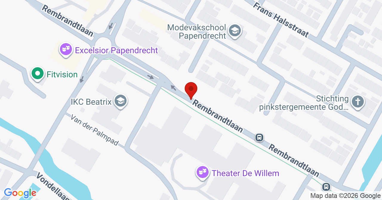 Kaart van het incident in Papendrecht met de aanrijroutes van de gealarmeerde eenheden