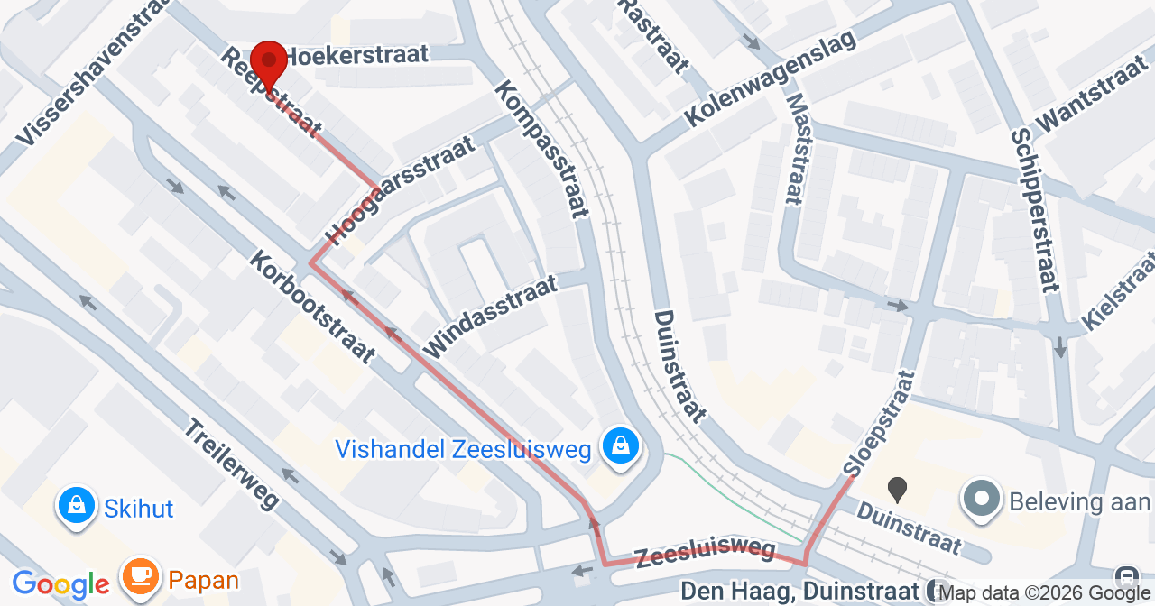 Kaart van het incident in 's-Gravenhage met de aanrijroutes van de gealarmeerde eenheden
